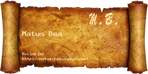 Matus Bea névjegykártya